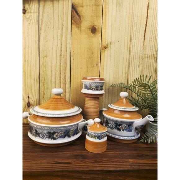 Vintage Goebel Burgund Serving Set - Picture 1 of 16